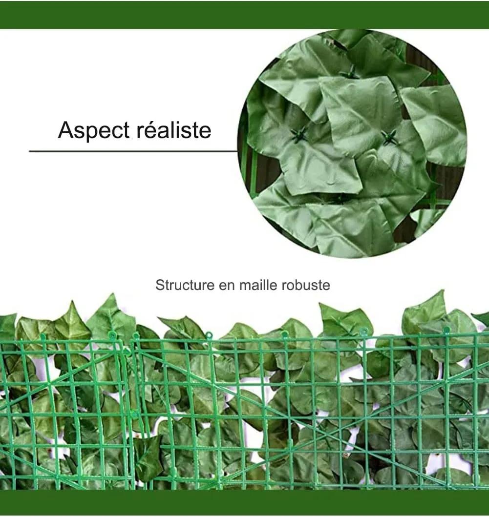 Faux Ivy Privacy Screen Artificial Hedge,Fence Panels Artificial Plants Outdoor Fence Panels(Size:2x10m/6.56x32.81ft)