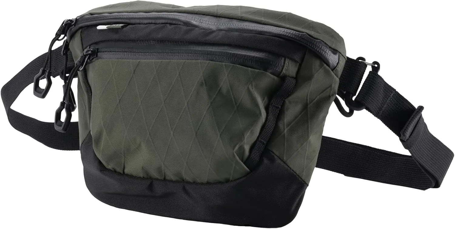 Fe Waist Pouch - Green | Tactical Multi-Mount Design | YKK Waterproof Zippers, DURAFLEX & FIDLOCK Buckles | Hidden Rear Pocket | EDC Belt Bag for Travel, Filmmakers, & Everyday Carry