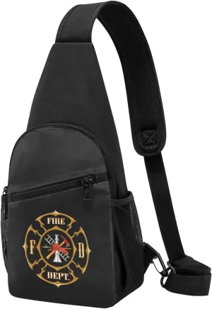 Firefighter Volunteer Fire Department Adjustable Fanny Pack Waist Bag For Travel Sports