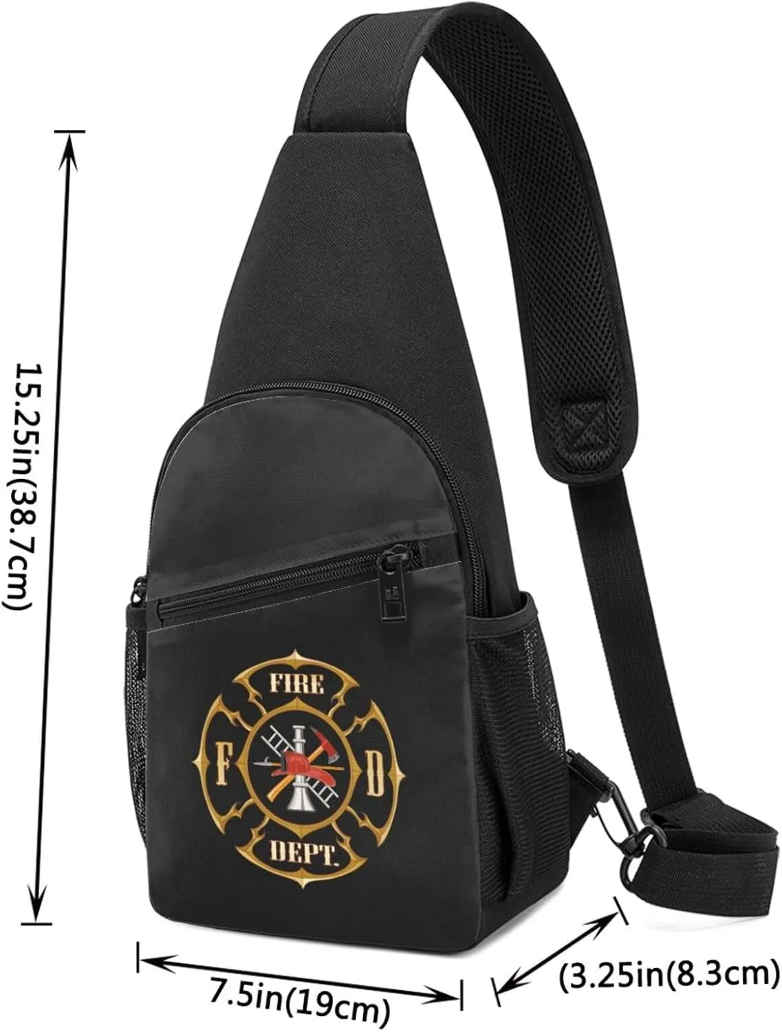 Firefighter Volunteer Fire Department Adjustable Fanny Pack Waist Bag For Travel Sports