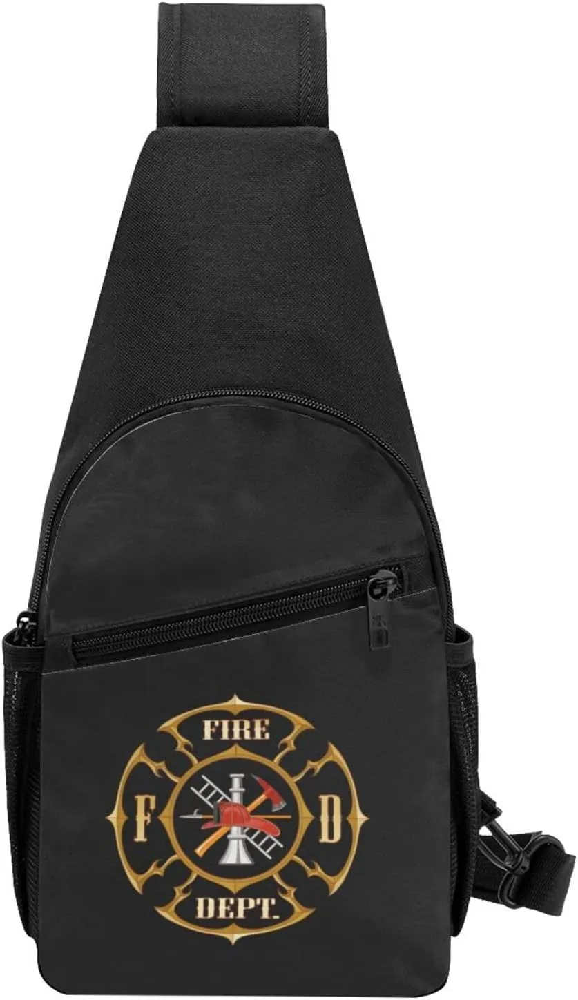 Firefighter Volunteer Fire Department Adjustable Fanny Pack Waist Bag For Travel Sports