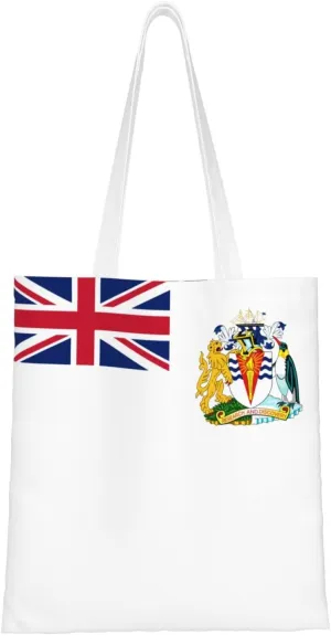Flag Of The British Antarctic Territory Tote Bag for Women Canvas Shopping Bags Reusable Beach Bag Grocery Bags Tote Shoulder Bag Gift Bags