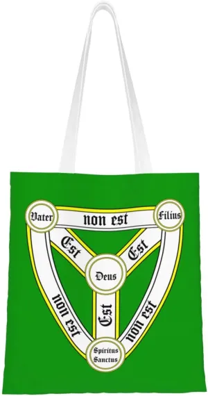 Flag Of Trinity Parish, Jersey Tote Bag for Women Canvas Shopping Bags Reusable Large Capacity Casual Shoulder Handbags Grocery Bags DIY Gift Bags