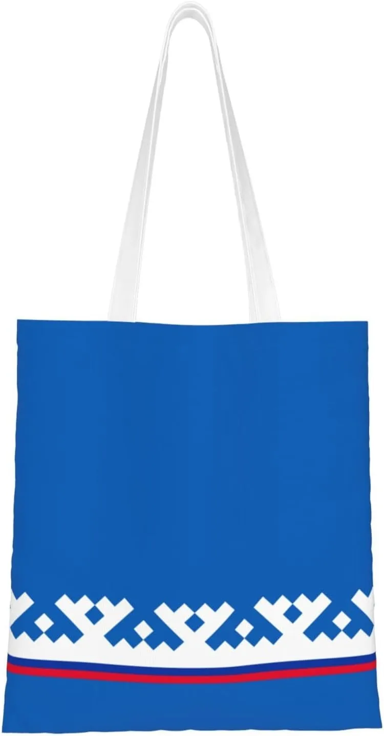 Flag Of Yamal-Nenets Autonomous District Tote Bag for Women Canvas Shopping Bags Reusable Beach Bag Grocery Bags Tote Shoulder Bag Gift Bags