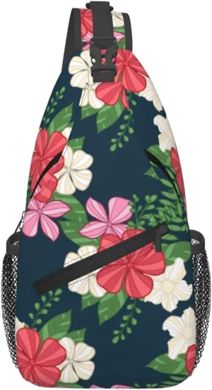 Flowers Seamless Pattern Crossbody Bags For Women Men Chest Backpack Gym Shoulder Bag Travel Outdoor Sports Casual Crossbody Bags