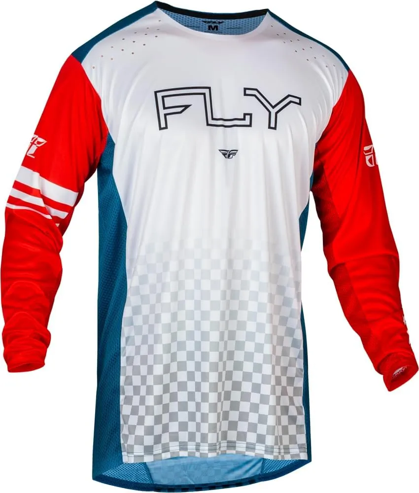 Fly Racing Rayce MTB/BMX Bicycle Jersey (Red/White/Blue, Medium)
