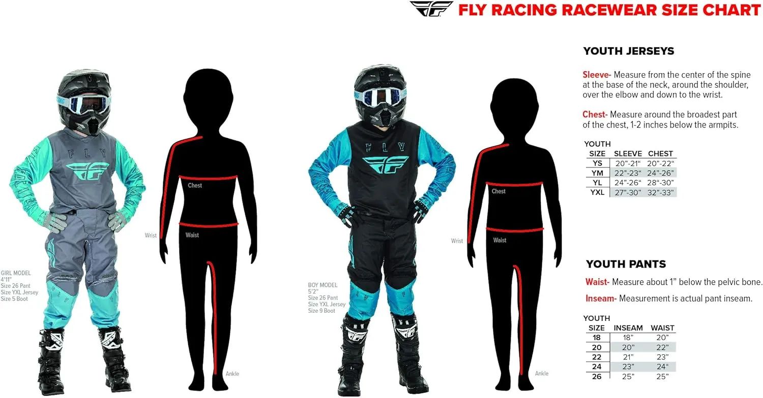 Fly Racing Youth Kinetic Stoke Pants (Red/Black, US 20)