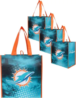 FOCO NFL Team Logo Reusable Grocery Shopping Bags Totes