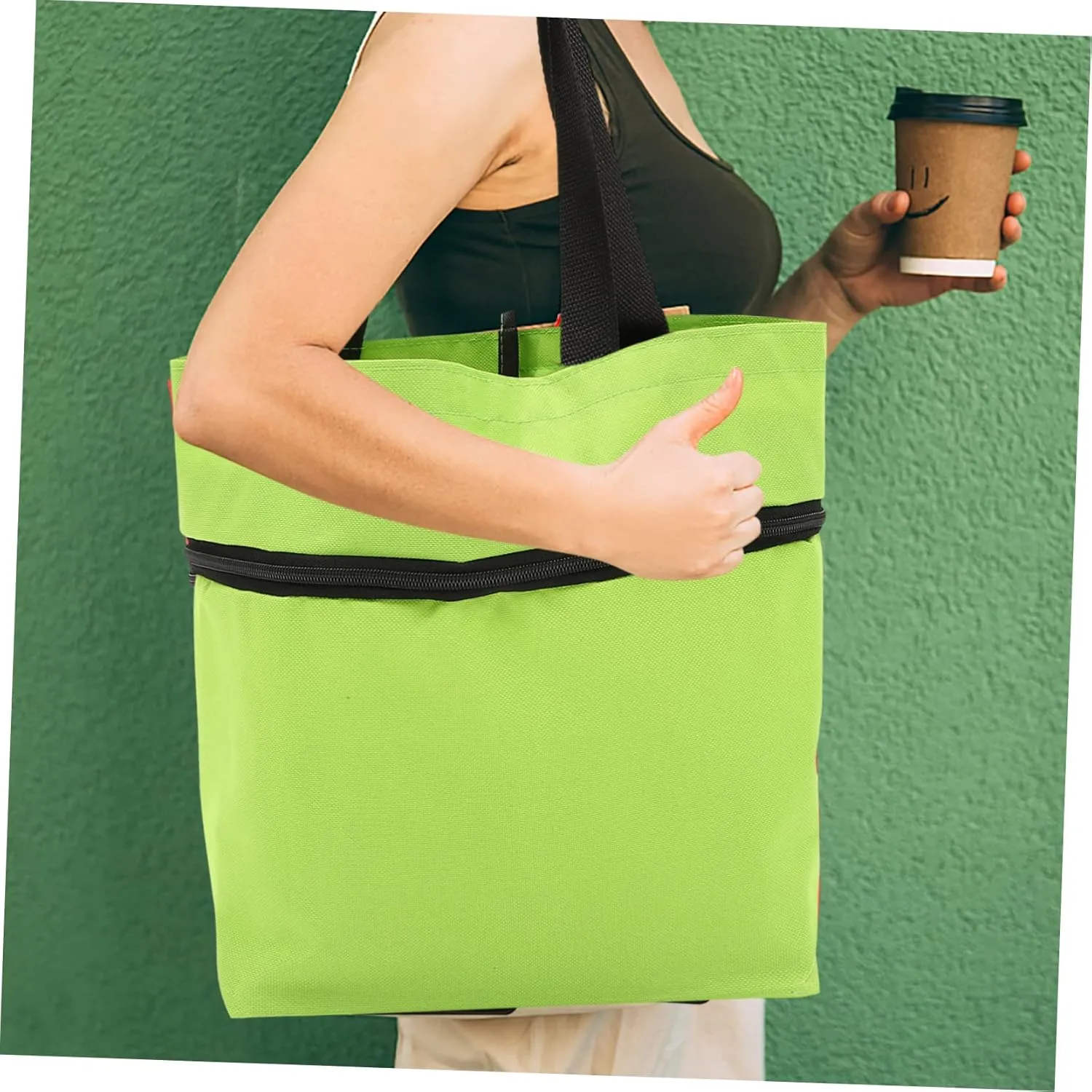 Foldable Trolley Laundry Bag Large Shopping Pouch Collapsible Wheels Reusable for Daily Needs Versatile