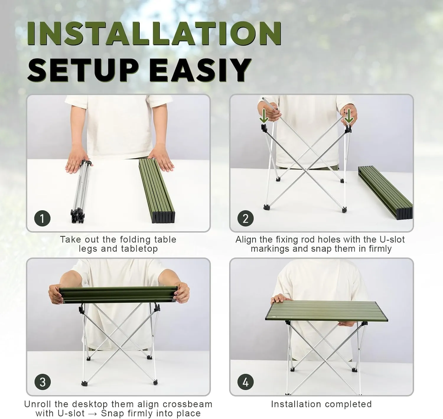 Folding Camping Table with Ultralight Aluminum Frame & Carry Bag Small Portable Table for Beach, Picnics, BBQ, Hiking & Outdoor Essentials (Black,Medium)