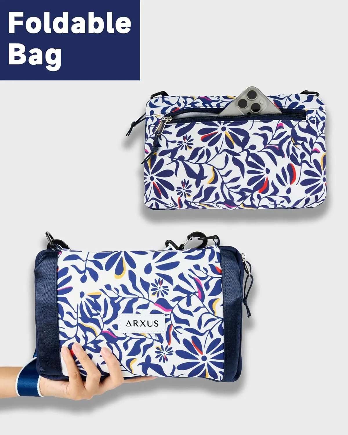 Folding Travel Bag Carry on Bags for Airplanes with Detachable Adjustable Shoulder Strap Light Weight Travel Duffle Bag for Women with Suitcase Sleeve 17x11x9 inch