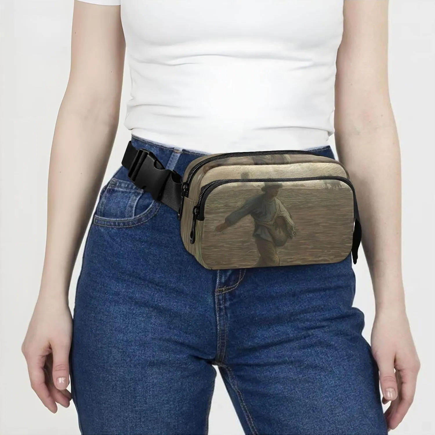 Francois Millet Sower Prints Waterproof Fanny Packs for Women Anti Theft Belt Bag Funny Crossbody Waist Purse