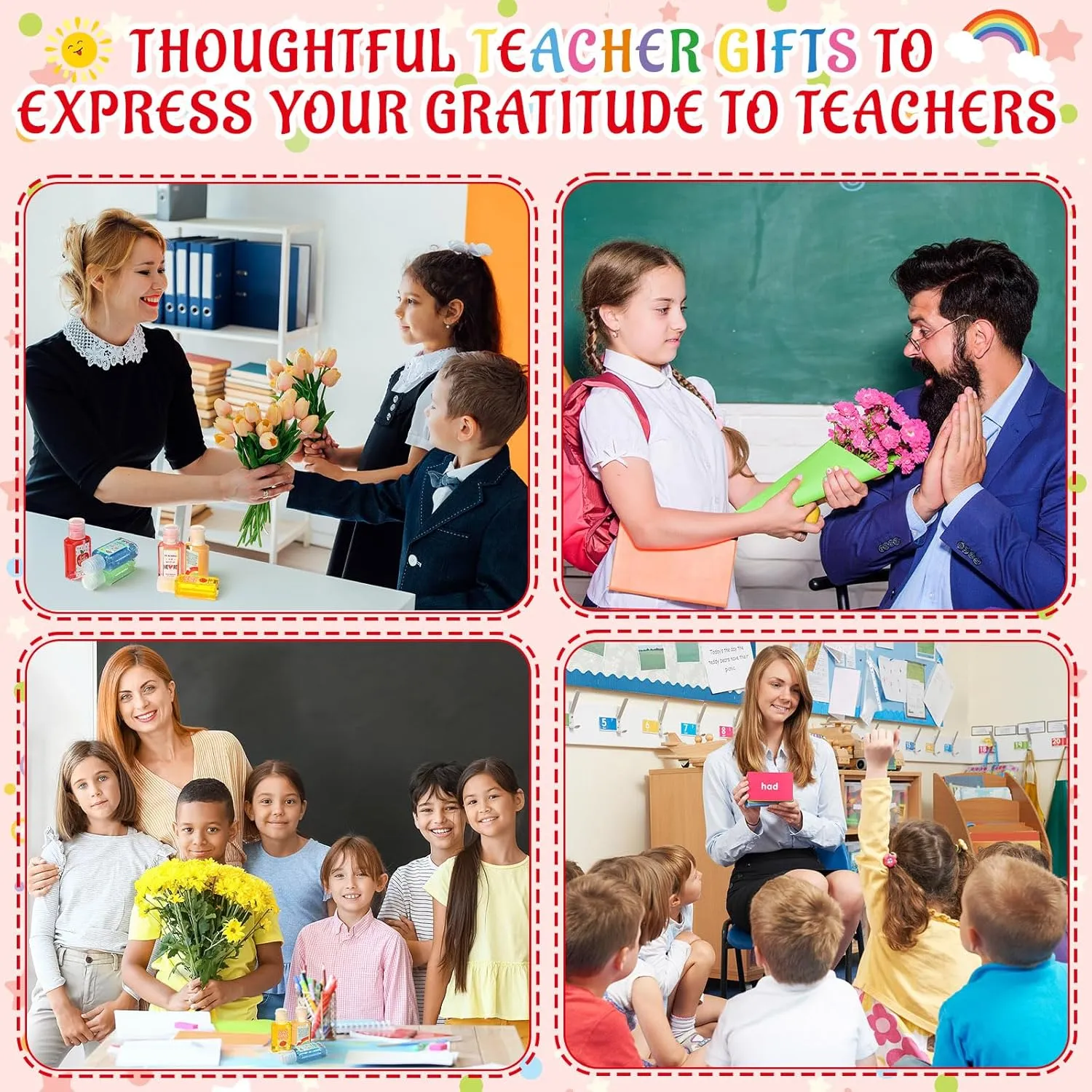 Frienda 24 Packs Teacher Appreciation Gifts Bulk Mini Hand Sanitizer Travel Size 1fl oz Inspirational Thank You Gift for Teachers' Day Week Employee Appreciation Staff Coworker Mother Day Party Favors
