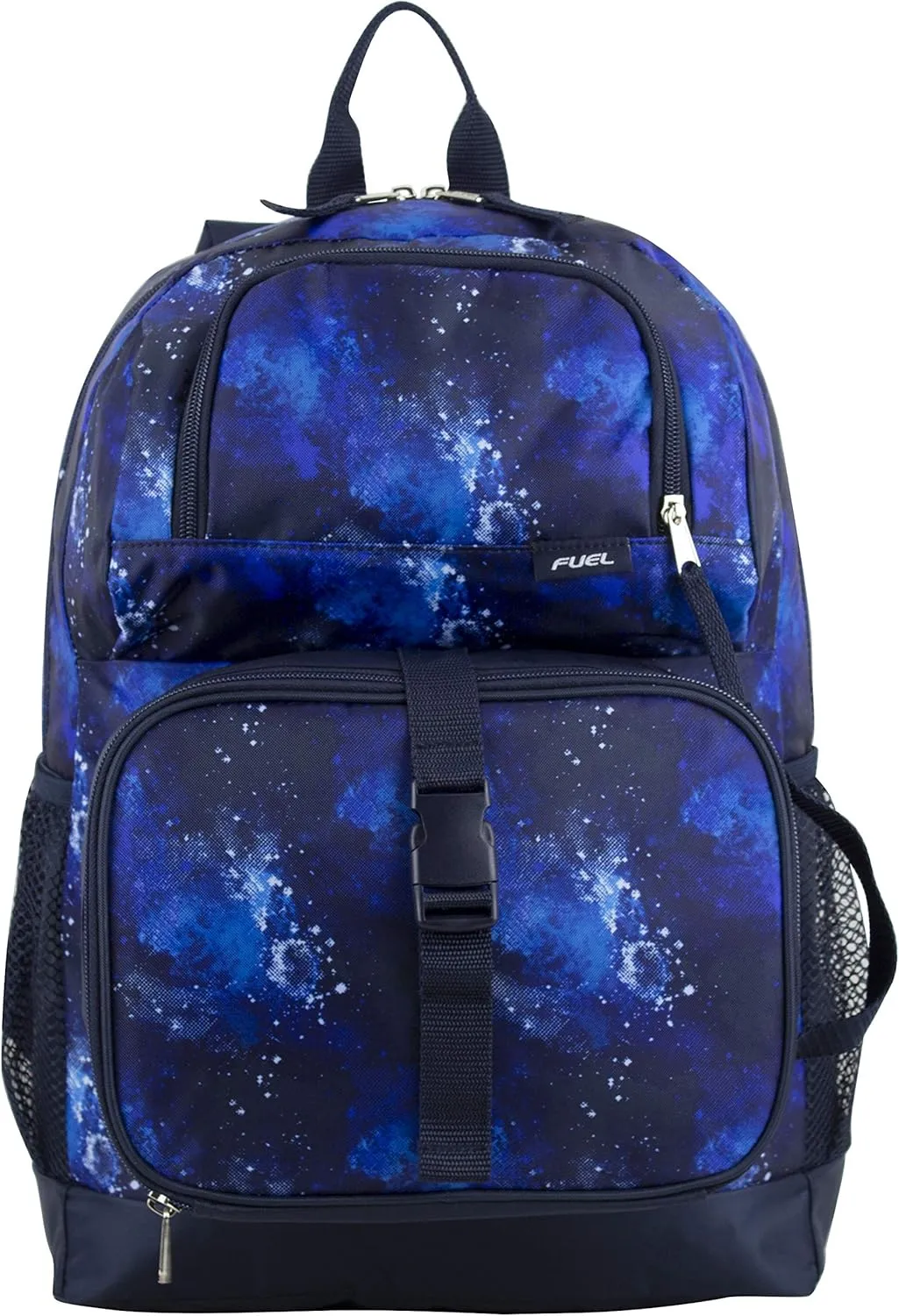 FUEL 4-Piece Bundle Colorful Prints Backpack Book Bag Set Detachable Insulated Lunch Box, Pencil Case, Accessory Pouch