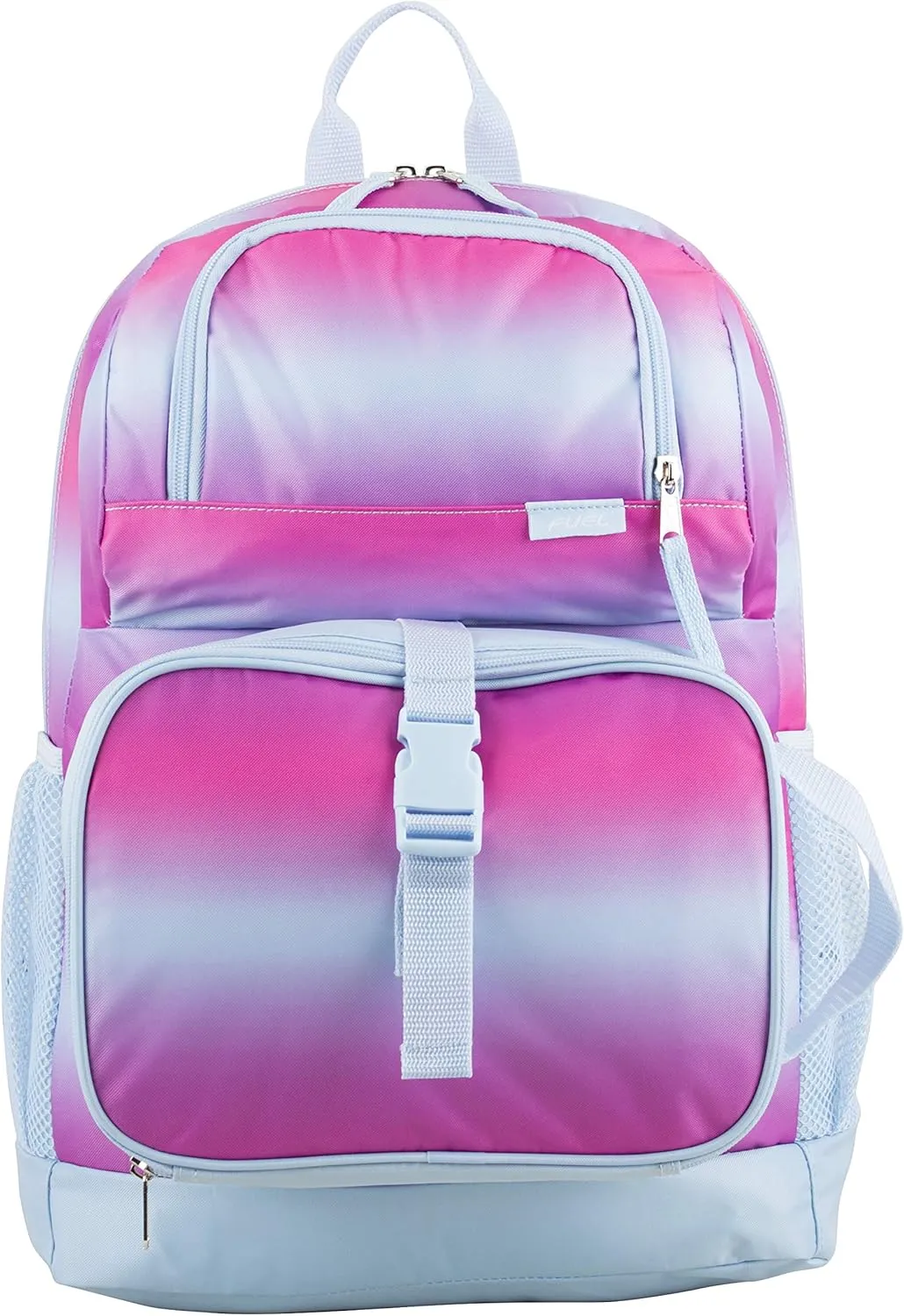 FUEL 4-Piece Bundle Colorful Prints Backpack Book Bag Set Detachable Insulated Lunch Box, Pencil Case, Accessory Pouch