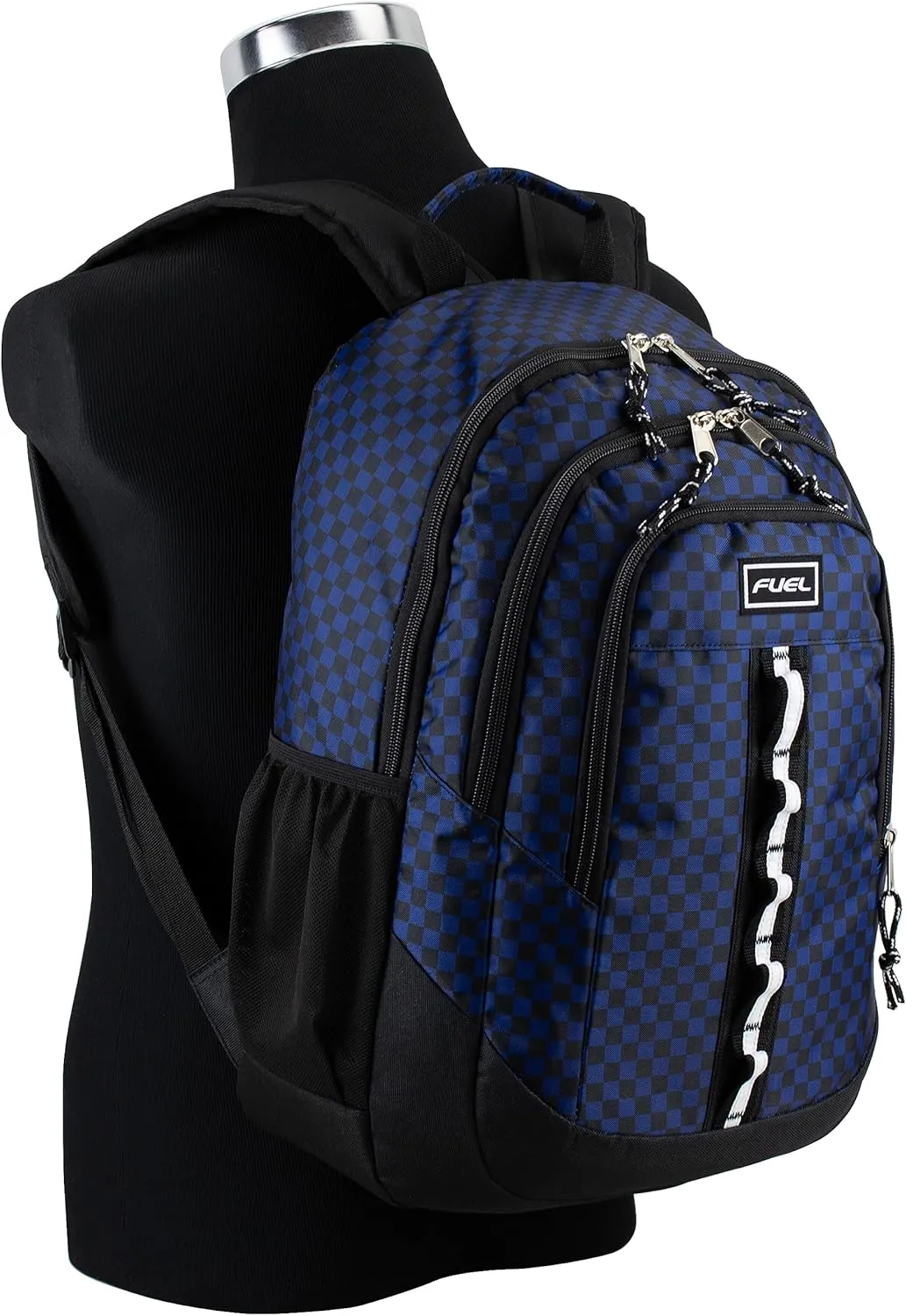 FUEL Travel Laptop Backpack Sport Shock Multi Large Compartments for College Bookbag, Hiking, Work, 18.5 x 13 x 7 Inches, Blue