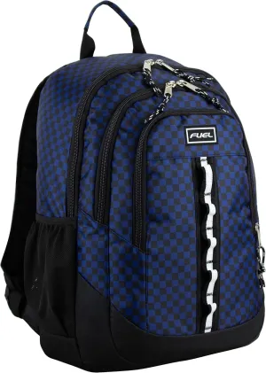 FUEL Travel Laptop Backpack Sport Shock Multi Large Compartments for College Bookbag, Hiking, Work, 18.5 x 13 x 7 Inches, Blue
