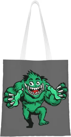 Funny Monsters Tote Bag for Women Canvas Shopping Bags Reusable Large Capacity Casual Shoulder Handbags Grocery Bags DIY Gift Bags