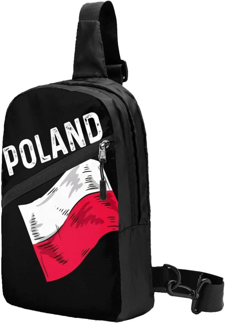 Funny Vintage Poland Polish Flag Portable Crossbody Bag Foldable Sling Bags Sports Gym Chest Daypack Reusable Shoulder Backpack Casual Diagonally Rucksack Fanny Packs