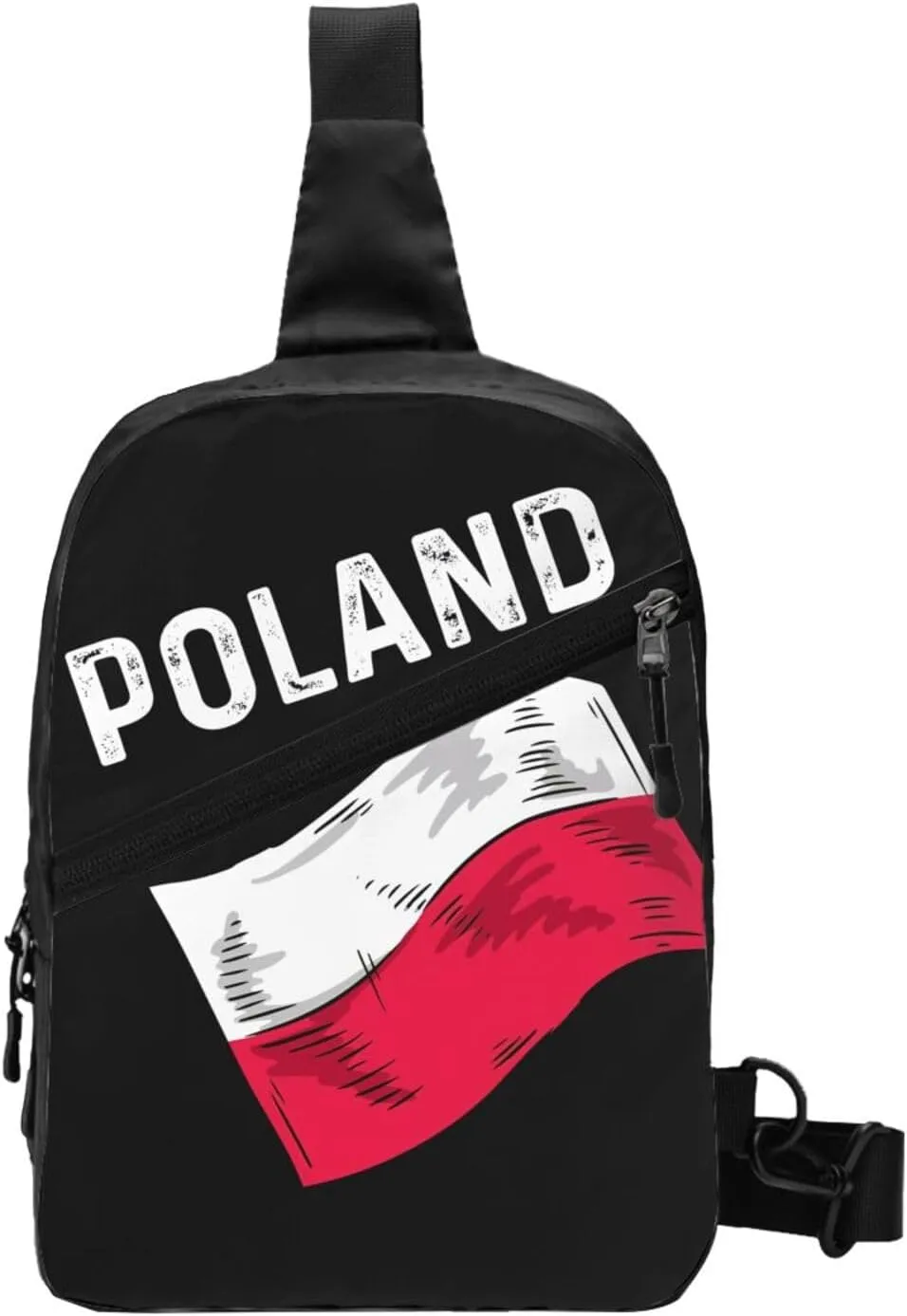 Funny Vintage Poland Polish Flag Portable Crossbody Bag Foldable Sling Bags Sports Gym Chest Daypack Reusable Shoulder Backpack Casual Diagonally Rucksack Fanny Packs