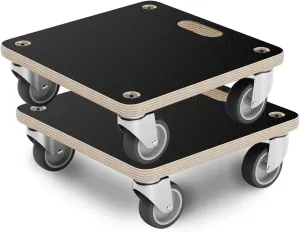 Furniture Mover Dolly Portable Wood Rolling Mover for Heavy Furniture Sofa Cabinet Refrigerator, with 4 360° Rotatable Rubber Universal Wheels, 550 Lbs Capacity, Black (2 Packs)