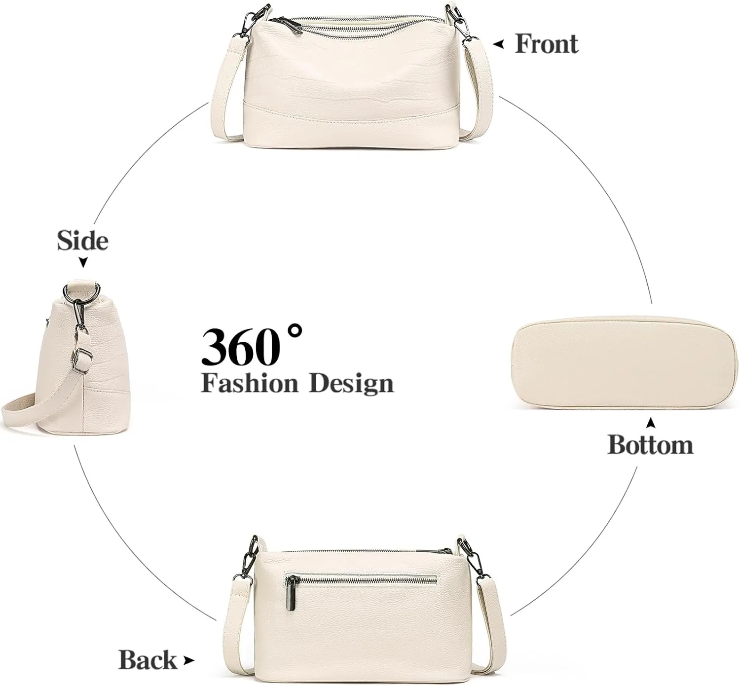 GAEKEAO Crossbody Bags for Women Small Cross Body Bag Genuine Leather Camera Bag Purse with Adjustable Strap