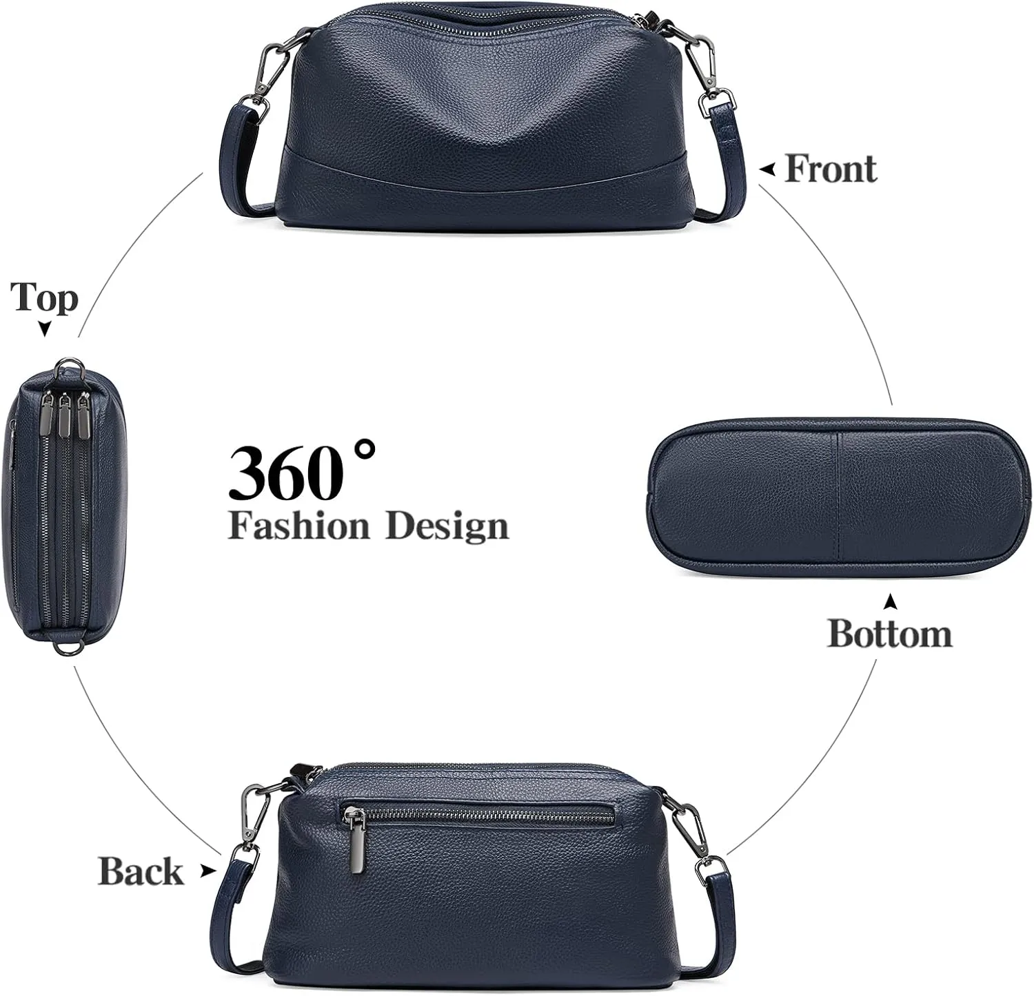 GAEKEAO Crossbody Bags for Women Small Cross Body Bag Genuine Leather Camera Bag Purse with Adjustable Strap