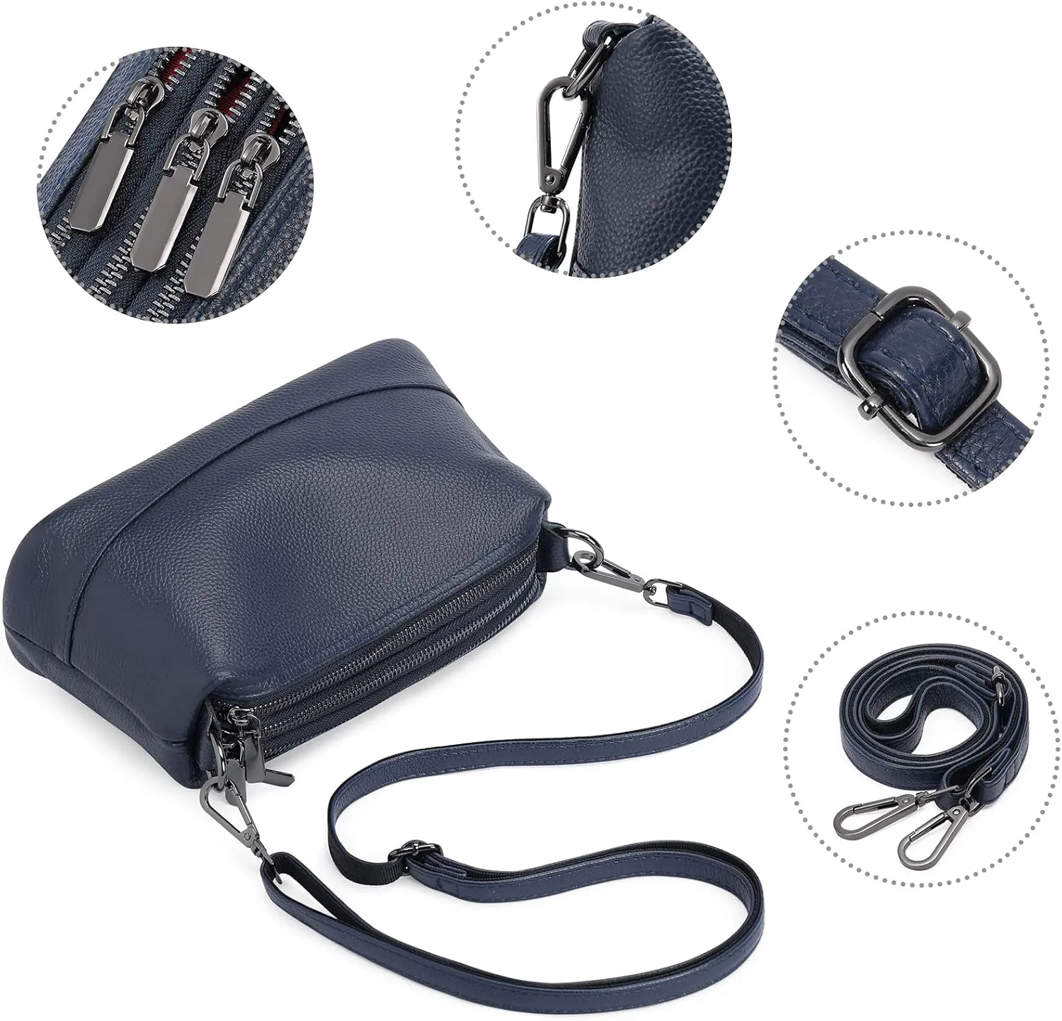 GAEKEAO Crossbody Bags for Women Small Cross Body Bag Genuine Leather Camera Bag Purse with Adjustable Strap