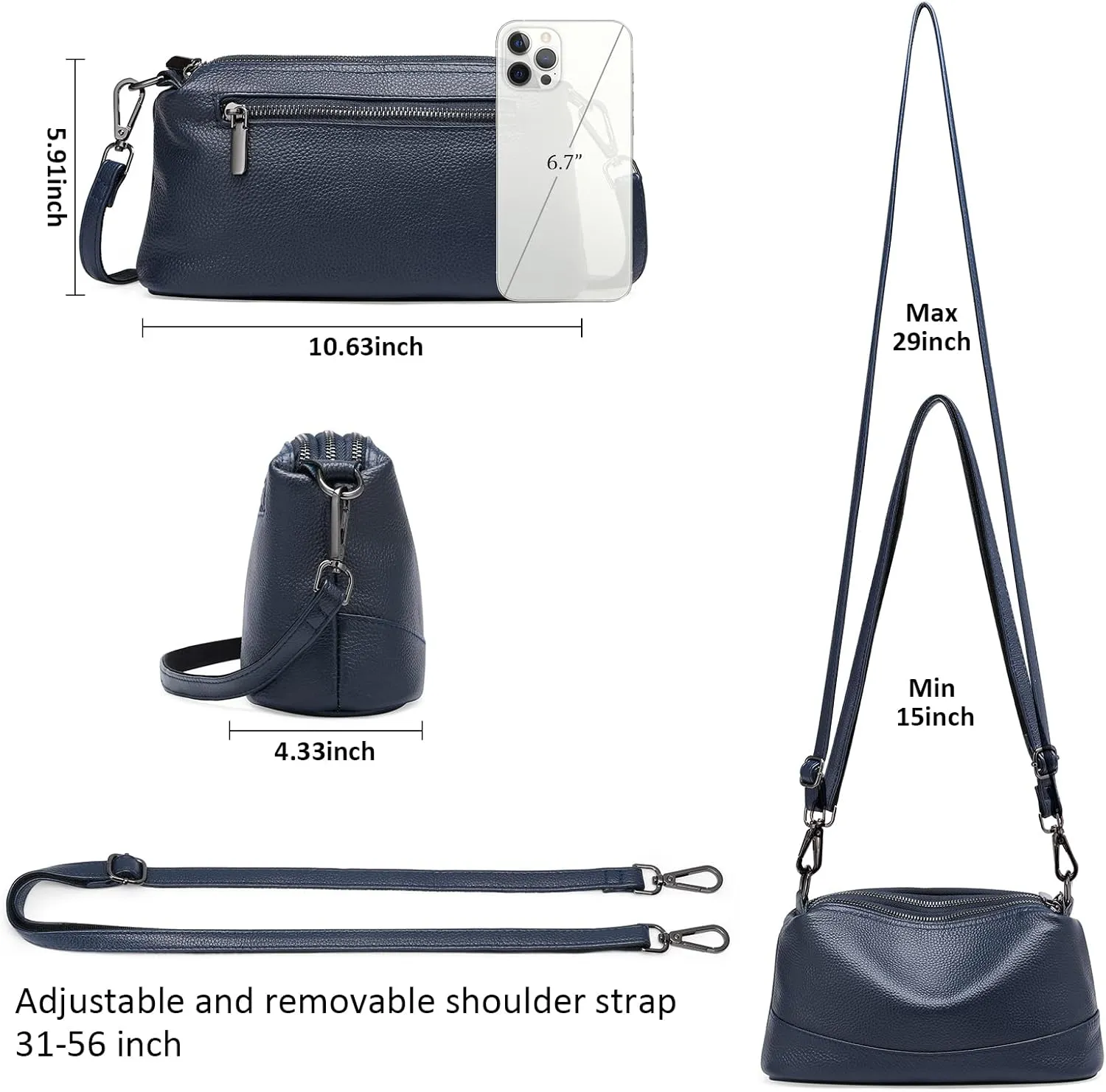 GAEKEAO Crossbody Bags for Women Small Cross Body Bag Genuine Leather Camera Bag Purse with Adjustable Strap