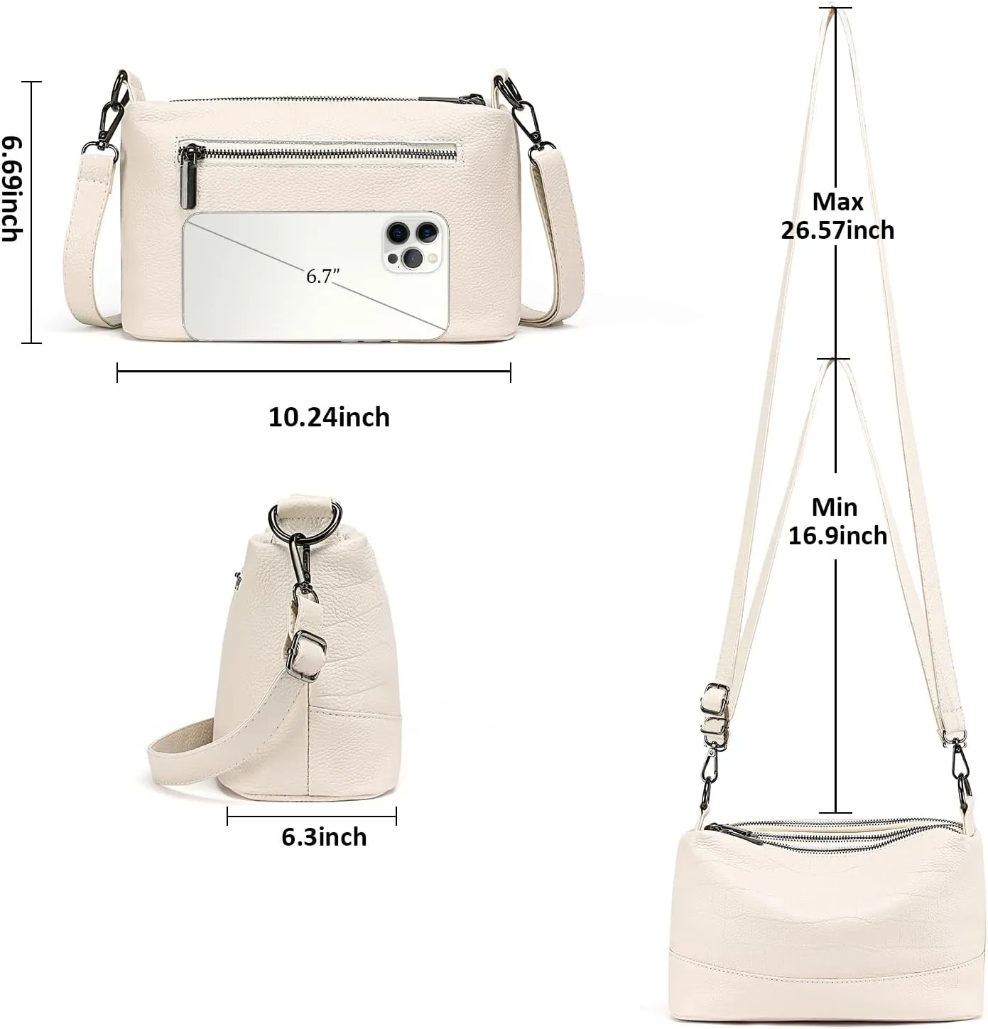 GAEKEAO Crossbody Bags for Women Small Cross Body Bag Genuine Leather Camera Bag Purse with Adjustable Strap