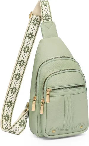 GAEKEAO Sling Bag for Women Crossbody Bags Fanny Pack Vegan Leather Chest Bag Travel Shoulder Belt Purse Backpack Gifts