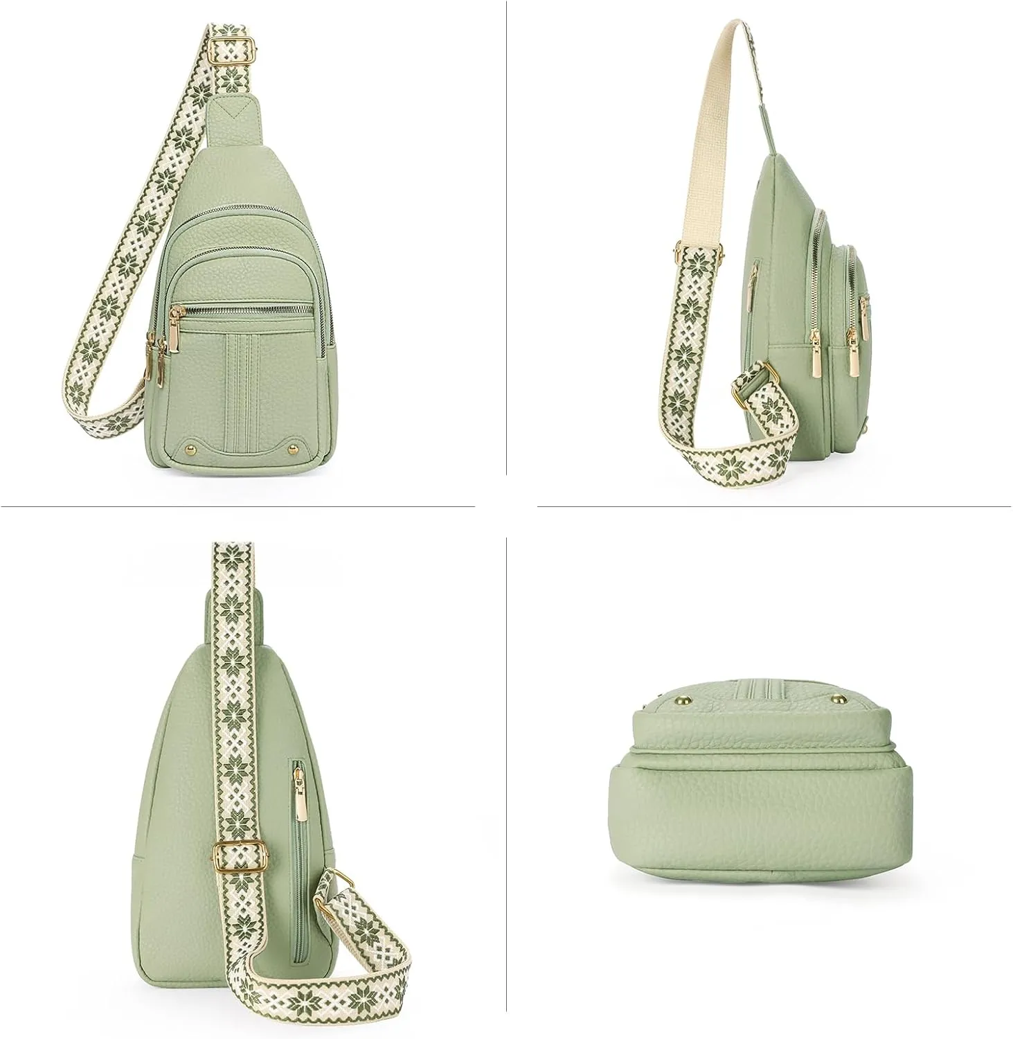 GAEKEAO Sling Bag for Women Crossbody Bags Fanny Pack Vegan Leather Chest Bag Travel Shoulder Belt Purse Backpack Gifts