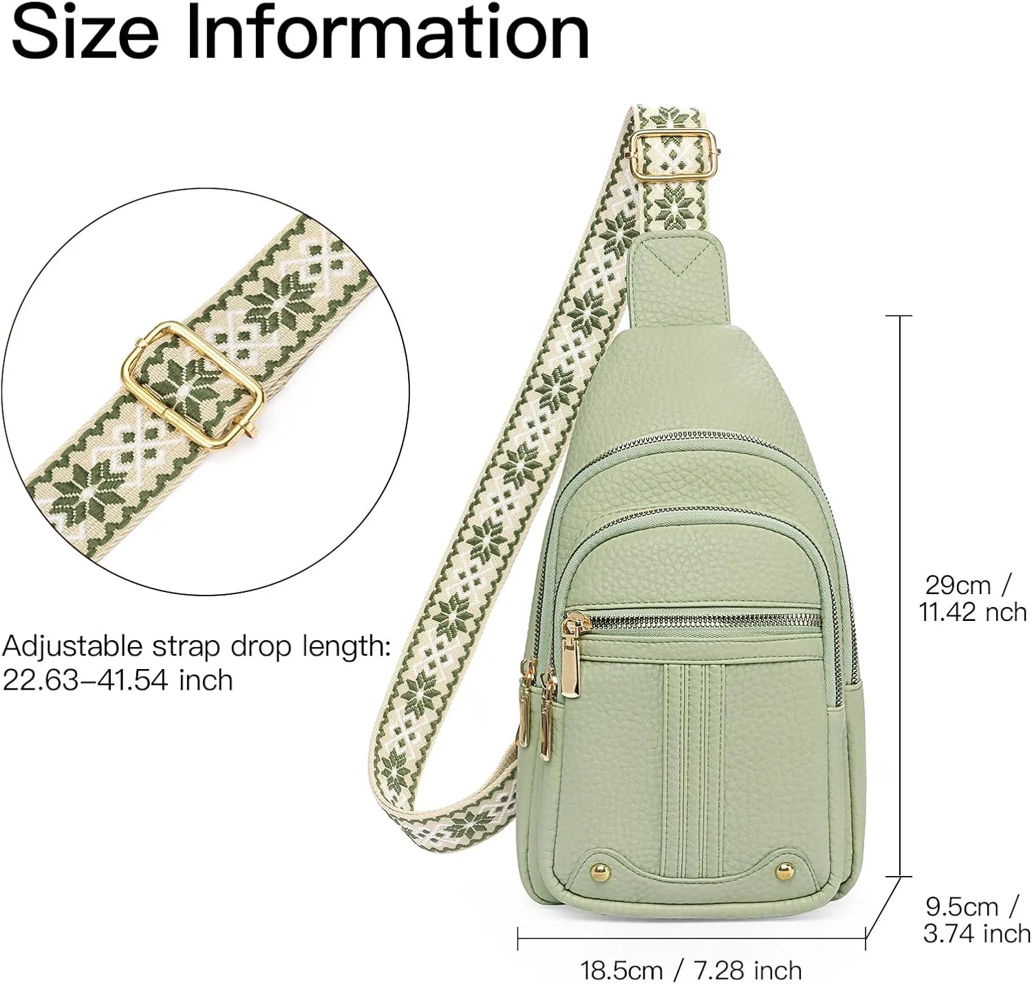 GAEKEAO Sling Bag for Women Crossbody Bags Fanny Pack Vegan Leather Chest Bag Travel Shoulder Belt Purse Backpack Gifts