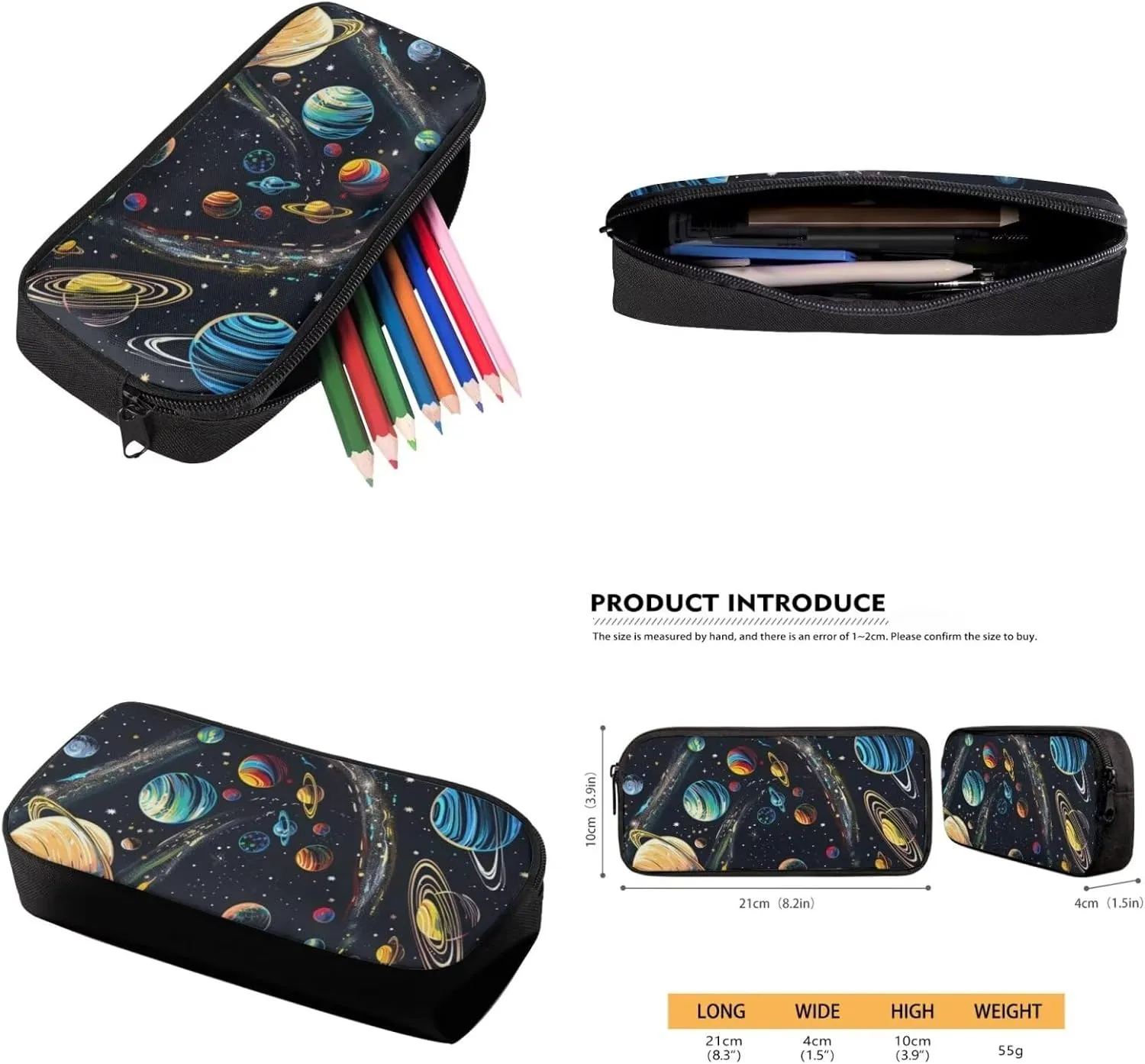 Galaxy Print School Backpack for Boys with Lunch Box Age 8-12 Casual Girls Backpack Set 10-12 Years Old Large Lunch Box Pen Bag for Junior Middle School