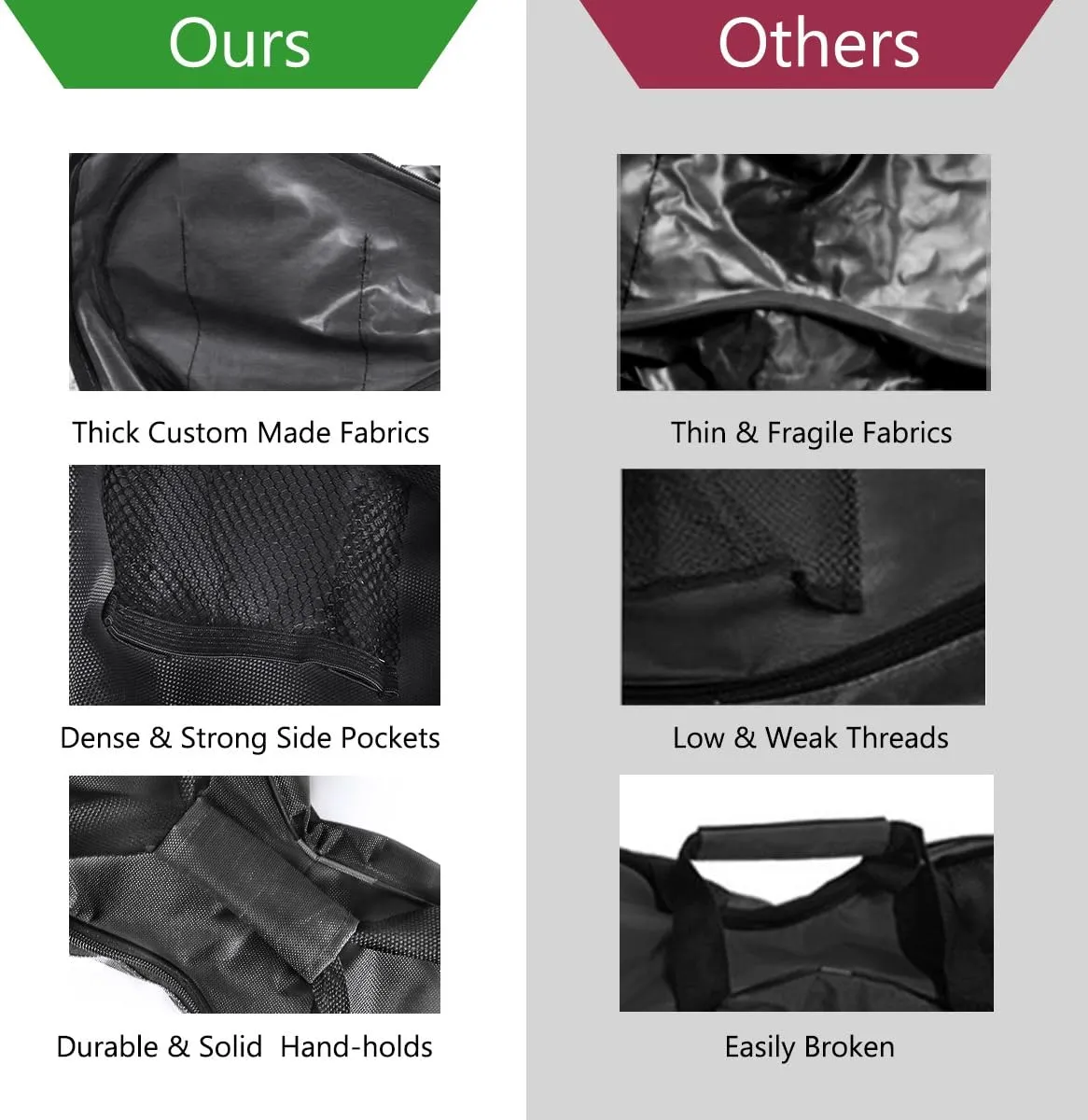 GameXcel Self-Balancing Scooter Carrying Handbag Backpack Bag for 6.5" 7" and 8" Two-Wheel Hover Board Bag Smart Balancing Scooters Storage Mesh Pocket Bags