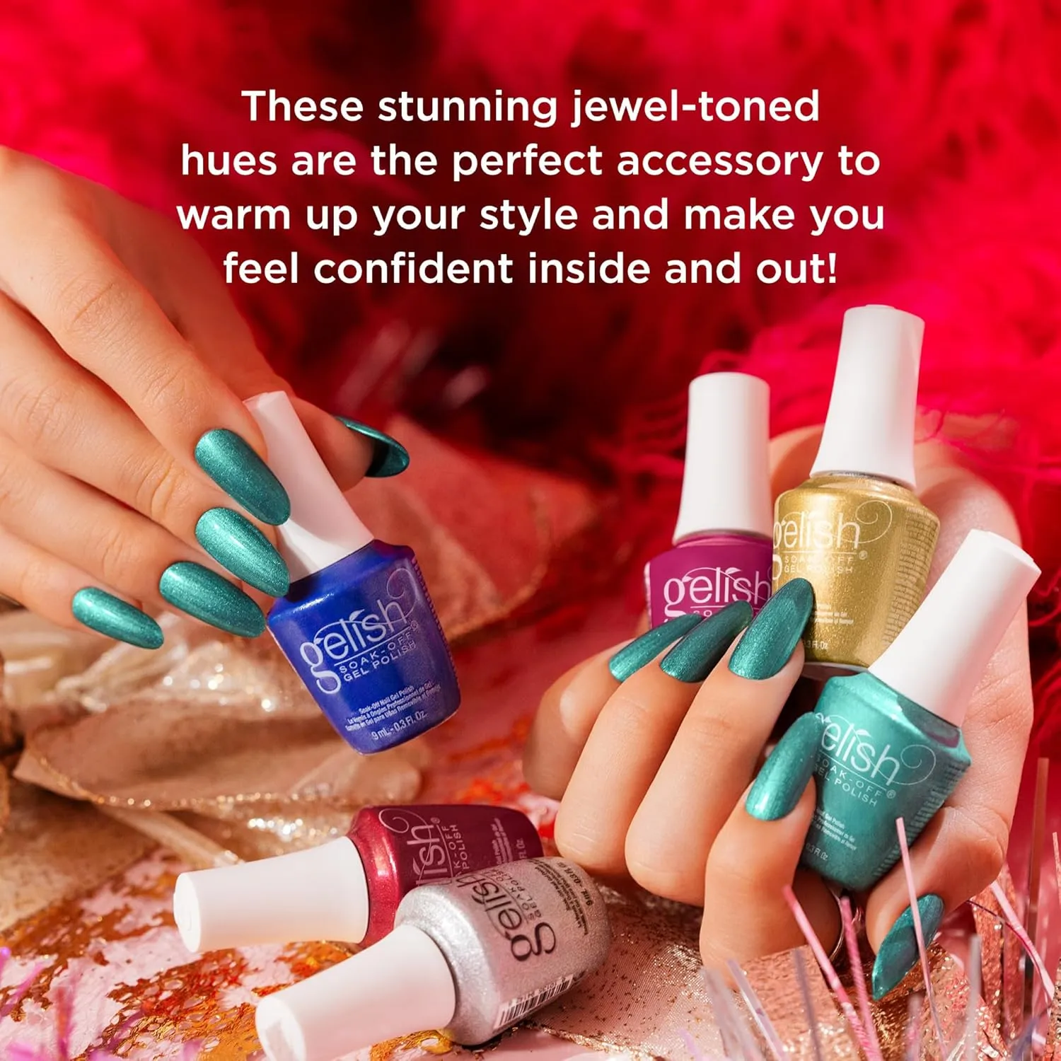 Gelish Mini Holiday Winter Collection A Fuzzy Feeling Value Packs - Gel Nail Color, Fall Gel Polish Collection, Long-Lasting Soak Off Gel Polish 9mL