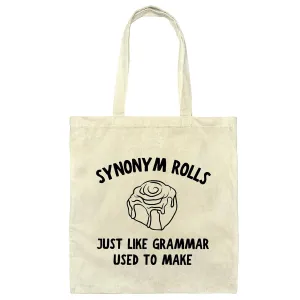 Gift Ideas for Teachers Book Lovers Synonym Rolls Nana Literature Natural White Multicolor Canvas Tote Bag