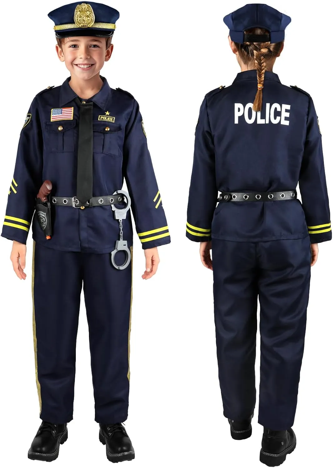 GIFTINBOX Police Costume for Kids With Accessories - Officer Costume for Boys Girls, Halloween Costumes