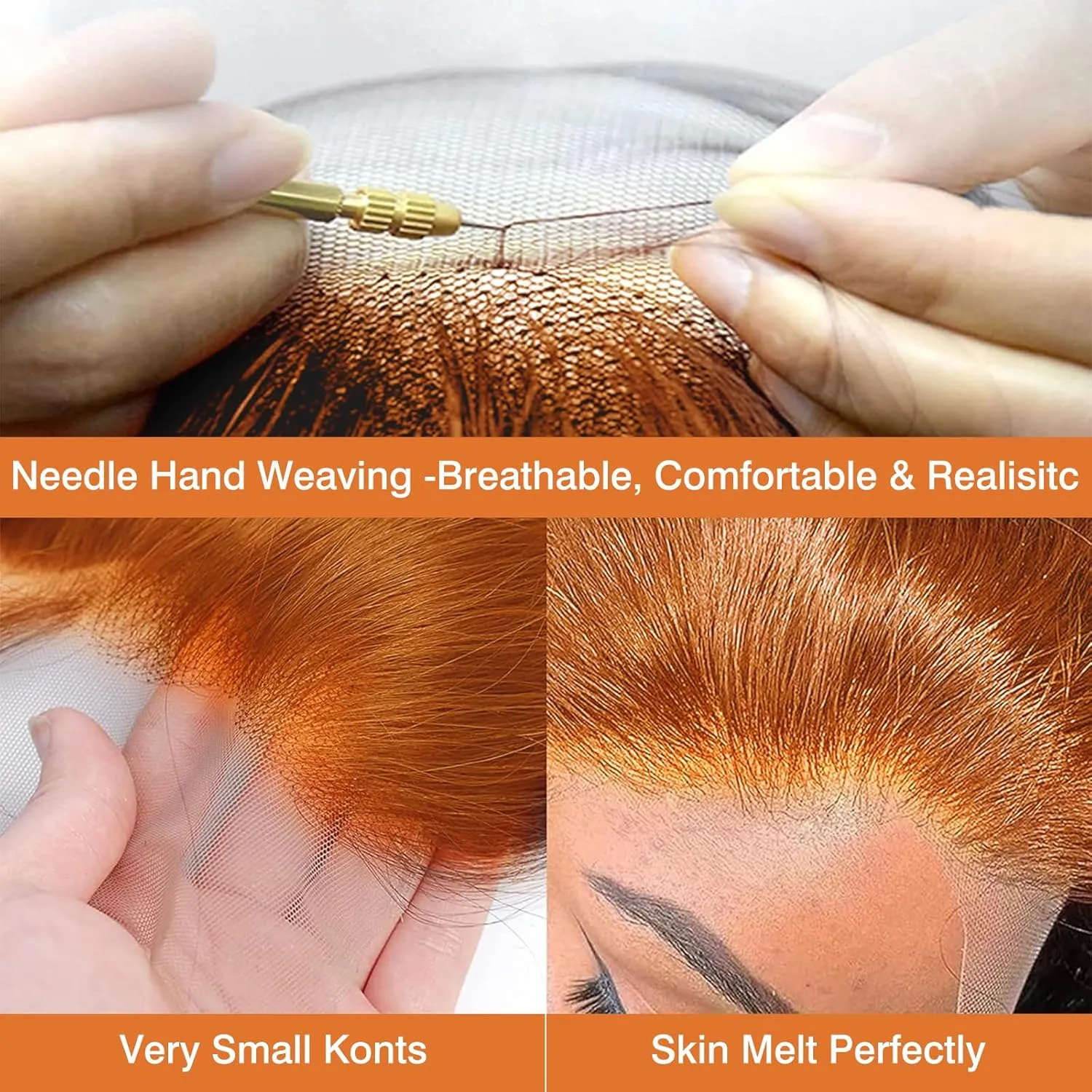 Ginger Wig Human Hair 13x4 deep wave Ginger Orange Lace Front Wigs Human Hair HD Transparent Lace Frontal 350 Colored Human Hair Wig Pre Plucked 180% Density 20inch