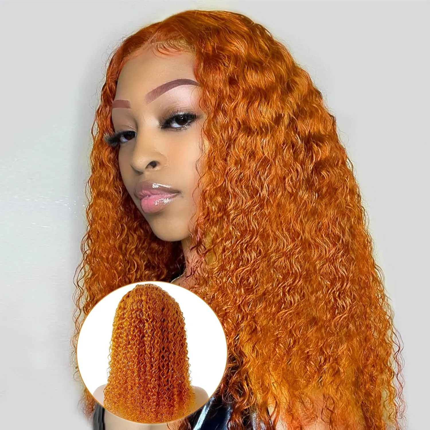 Ginger Wig Human Hair 13x4 deep wave Ginger Orange Lace Front Wigs Human Hair HD Transparent Lace Frontal 350 Colored Human Hair Wig Pre Plucked 180% Density 20inch