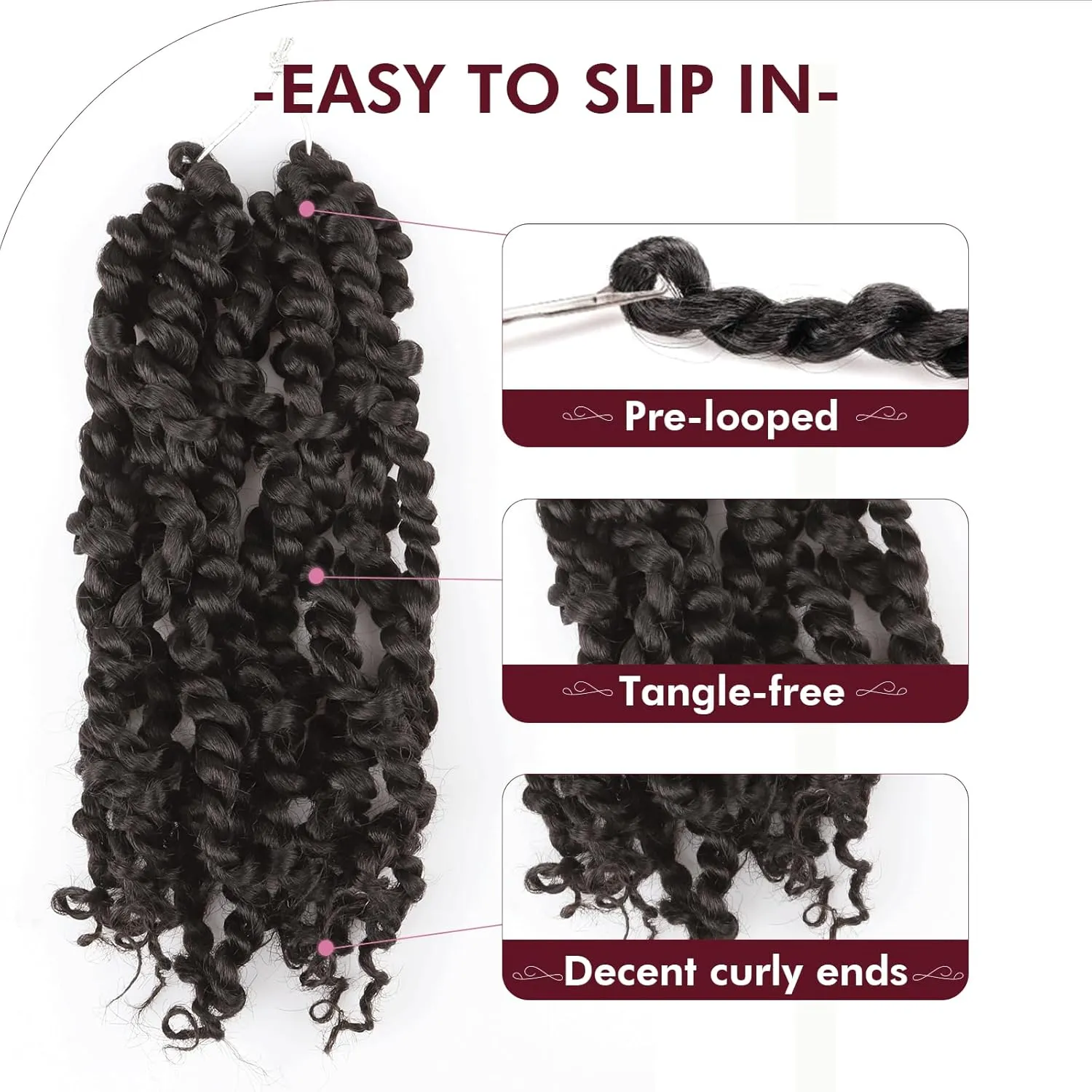 GIX Tiana Passion Twist Hair - 8 Inch 8 Packs Dark Brown Mid-Length Bob Passion Twist Crochet Hair, Pre-Twisted Pre-Looped Passion Twists Synthetic Braiding Hair Extensions (8 Inch,2#-8P)