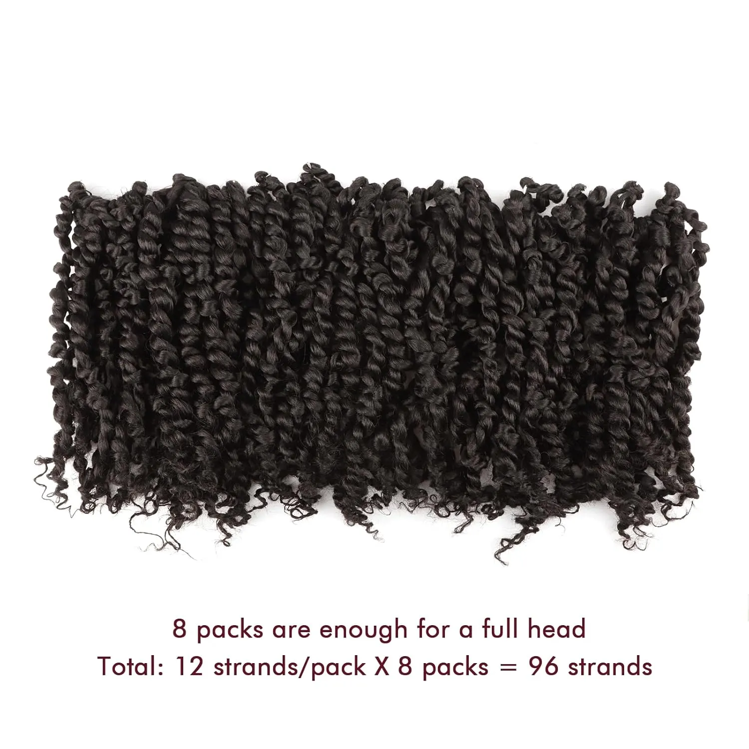 GIX Tiana Passion Twist Hair - 8 Inch 8 Packs Dark Brown Mid-Length Bob Passion Twist Crochet Hair, Pre-Twisted Pre-Looped Passion Twists Synthetic Braiding Hair Extensions (8 Inch,2#-8P)