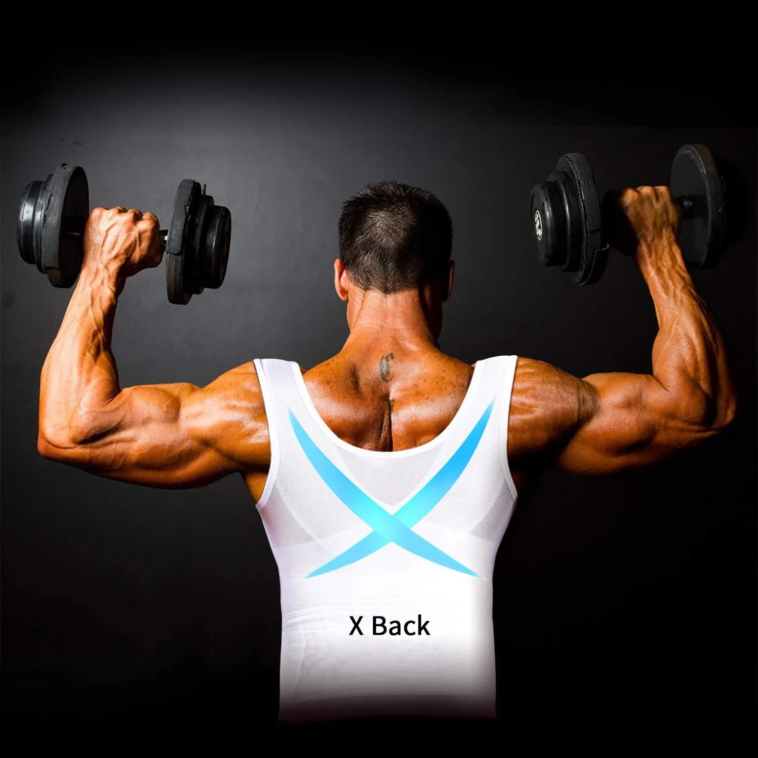 GKVK Mens Slimming Body Shaper Vest Chest Compression Shirt Abs Abdomen Slim Tank Top Undershirt