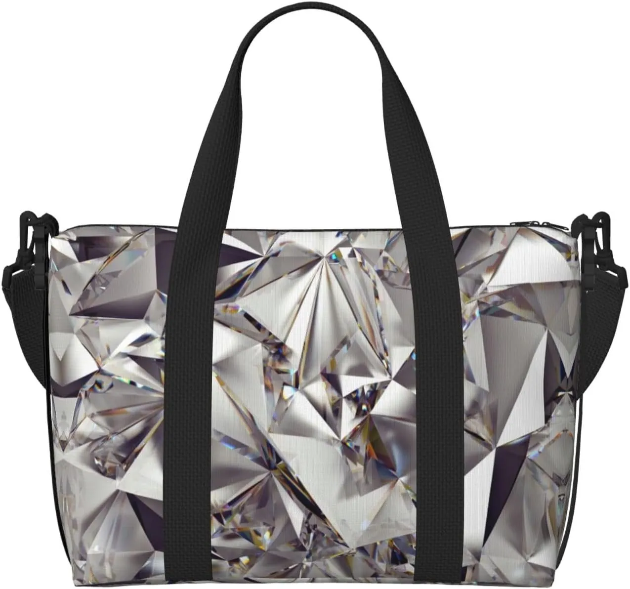 Glitter Abstract Diamond Crystal Pattern Printingtravel Gym Bag For Tote Bag Carry On Luggage Sport Duffle