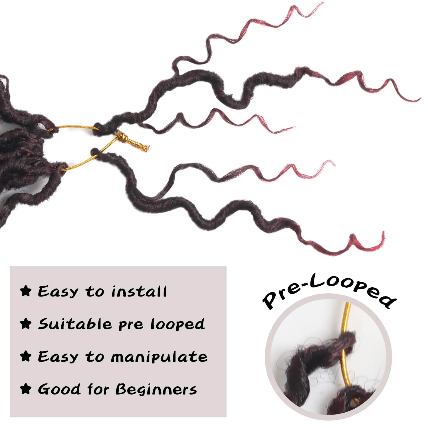 Goddess Locs Crochet Hair, 8 Inch 9 Packs Faux Locs Synthetic Crochet Hair for Black Women, Boho Style Pre looped crochet Locs with Curly Ends