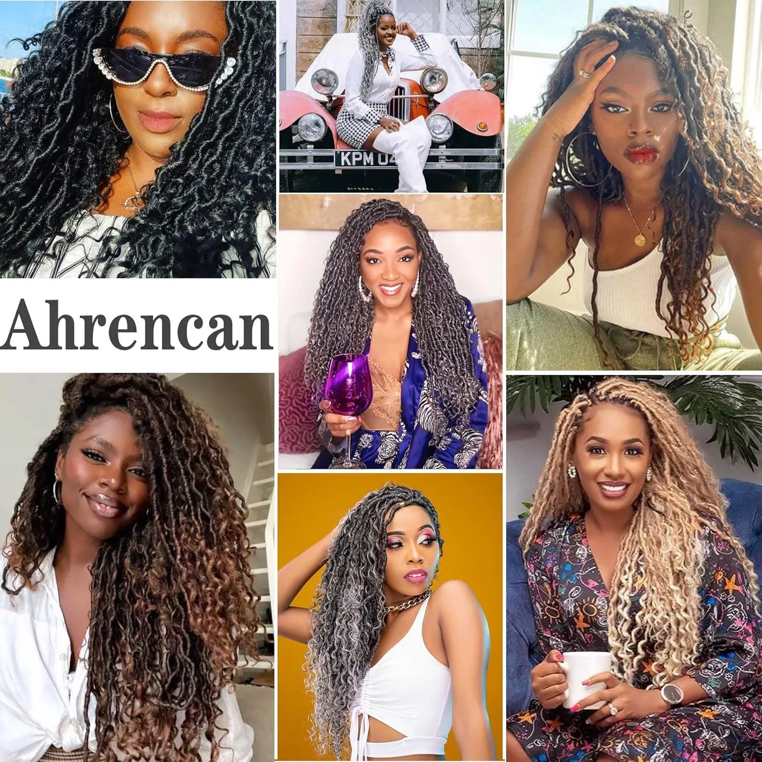 Goddess Locs Crochet Hair #T27 Color, 14 Inch 5 Packs Boho Goddess Locs With Curly Ends,Faux Locs Crochet Hair For Black Women Pre Looped Hippie River Locs Crochet Braids(14in,5pc,T1B/27)