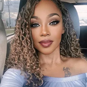 Goddess Locs Crochet Hair #T27 Color, 14 Inch 5 Packs Boho Goddess Locs With Curly Ends,Faux Locs Crochet Hair For Black Women Pre Looped Hippie River Locs Crochet Braids(14in,5pc,T1B/27)