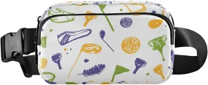 Golf Ball White Fanny Pack for Women Men Crossbody Belt Bag Fashion Waist Packs Purse with Adjustable Strap Waist Pouch for Outdoors Shopping Traveling