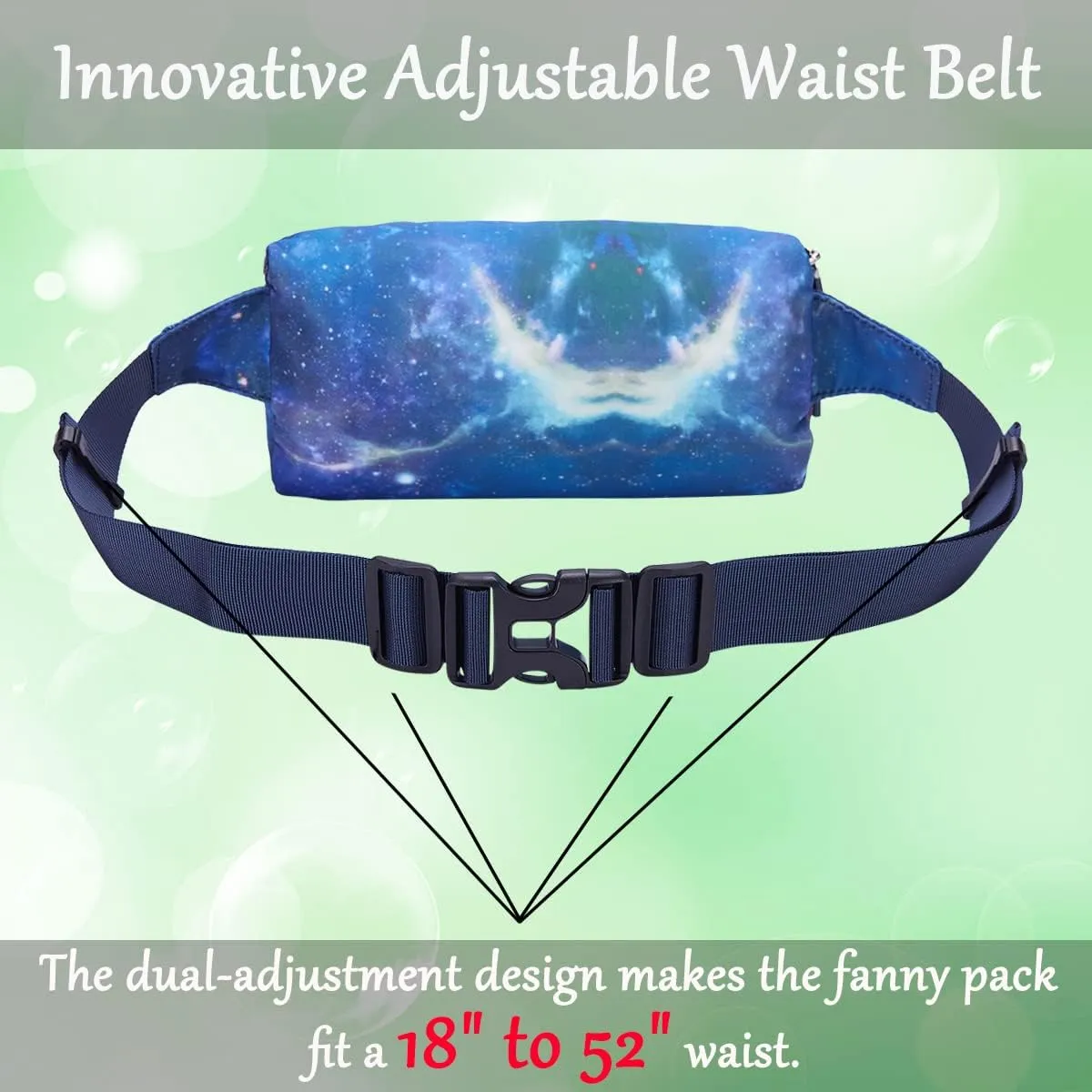 Goothdurs Fanny Pack for Women Men Fashion Waist Bag Waterproof Hip Bum Bag with Adjustable Belt for Running Travel Hiking Cycling Money