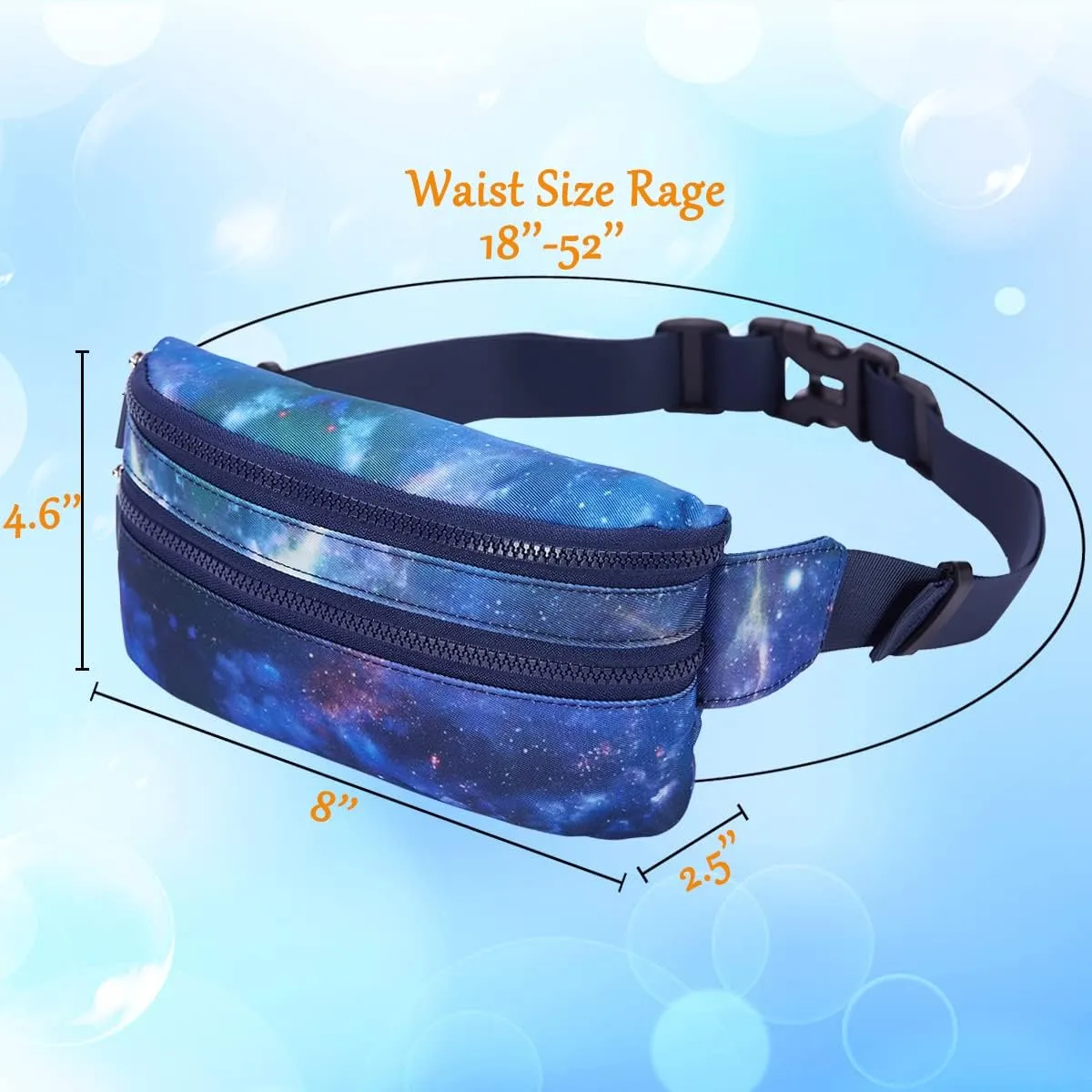 Goothdurs Fanny Pack for Women Men Fashion Waist Bag Waterproof Hip Bum Bag with Adjustable Belt for Running Travel Hiking Cycling Money